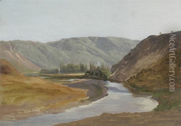 Landschaft Bei Norheim An Der Nahe Oil Painting - Eugen Felix Prosper Bracht