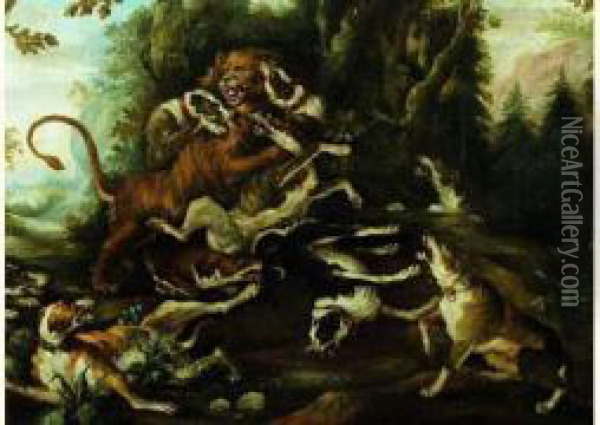 La Chasse Au Lion Oil Painting - Paul de Vos