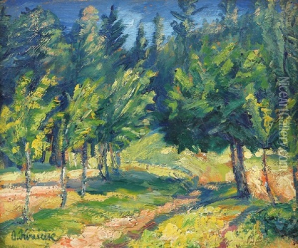 Lesni Cesta Oil Painting - Oldrich Konicek