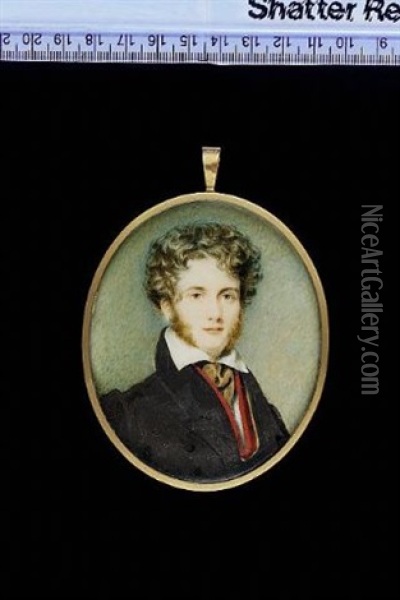 The Hon. Thomas Liddell Wearing Dark Brown Coat Oil Painting - Kenneth Macleay