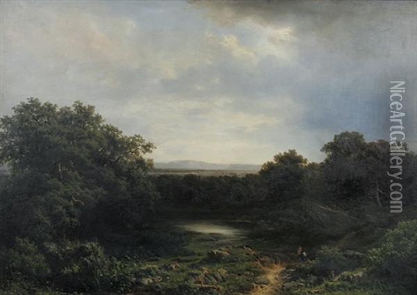 Oberbayerische Landschaft Oil Painting - Joseph Bernardi