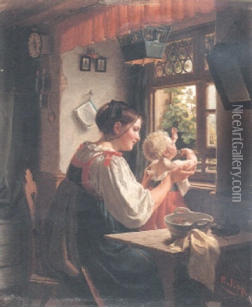 A First Look From The Window Oil Painting - Rudolf Epp
