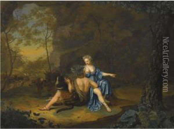 Bacchus And Ariadne Oil Painting - Willem van Mieris