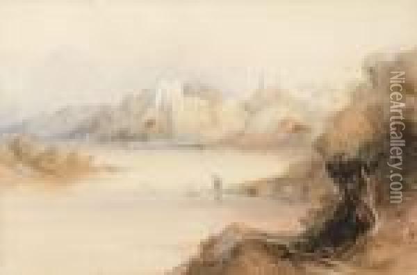 Extensive River Estuary View Oil Painting - Thomas Colman Dibdin