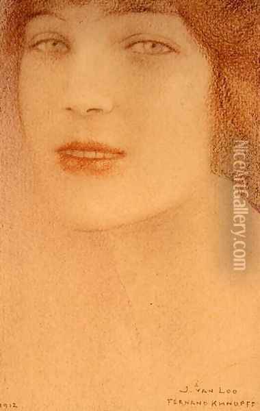 Portrait of a Woman, 1912 Oil Painting - Fernand Khnopff