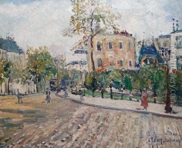 Street Scene In Summer Oil Painting - Adolphe Clary-Baroux