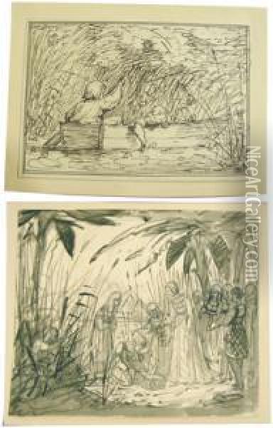 Raccolta Di Tre Disegni Oil Painting - Otto Wagner