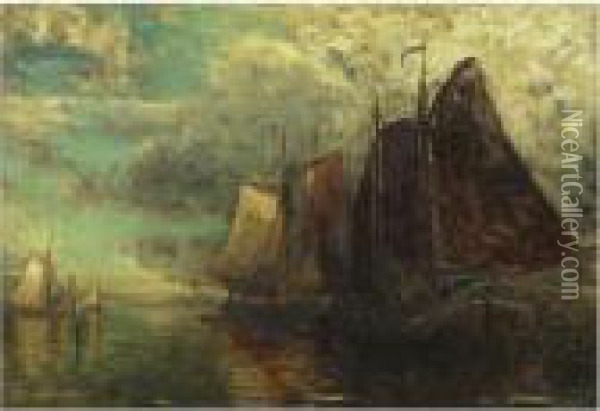 Ships At Sea Oil Painting - George Herbert McCord