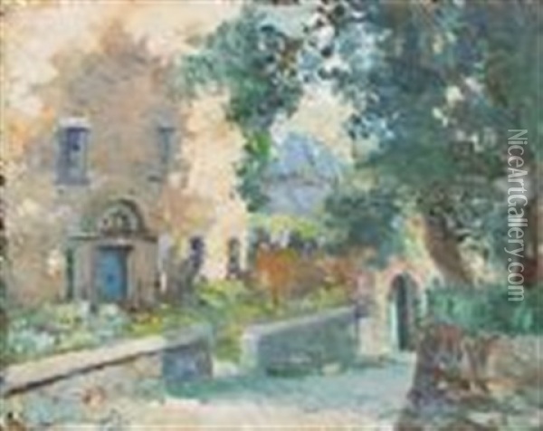 Two Trees And Shanacourt, Castletownsend Oil Painting - Edith Oenone Somerville