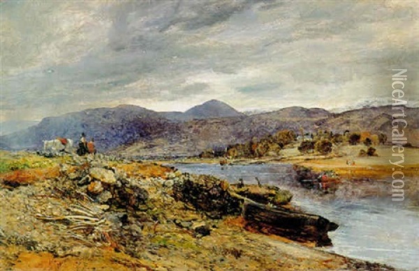 Boating On A River Oil Painting - Alexander Fraser the Younger