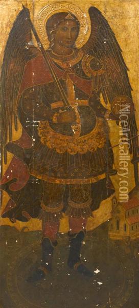 Saint Michael. Oil Painting - Master Of Perea