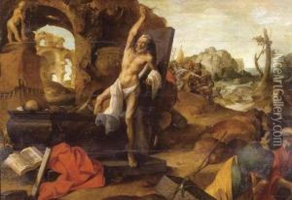 Miracle Of The Prophet Elisha Oil Painting - Ghislain Vroilynck