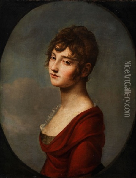 Portrait Der Weimarer Schauspielerin Amalie Wolff-malcolmi Oil Painting - Johann Friedrich August Tischbein