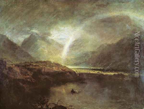 Buttermere Lake: A Shower Oil Painting - Joseph Mallord William Turner