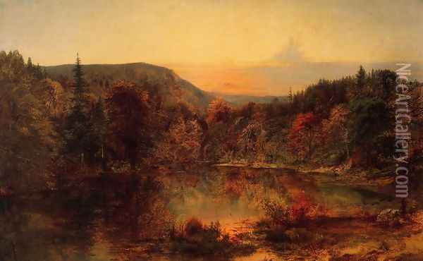Sunset Landscape Oil Painting - Joseph Morviller