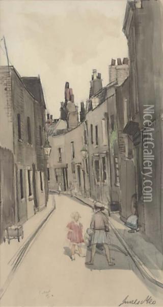 Elephant Street, Rotherhithe Oil Painting - Meo Innes