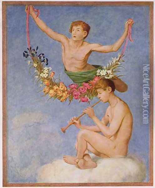 May, illustration from Festkalender published in Leipzig c.1910 Oil Painting - Hans Thoma