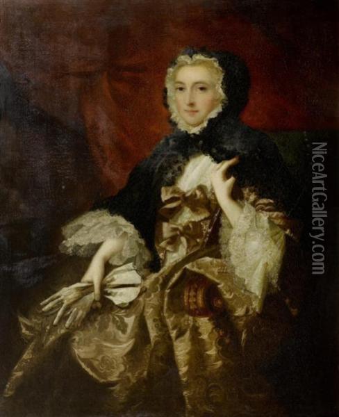 Portrait Of A Noblewoman Oil Painting - Jean-Marc Nattier