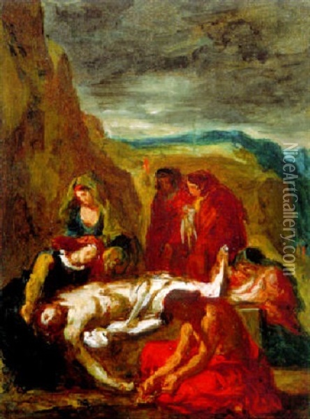 La Mise Au Tombeau Oil Painting - Gustave Lassalle-Bordes