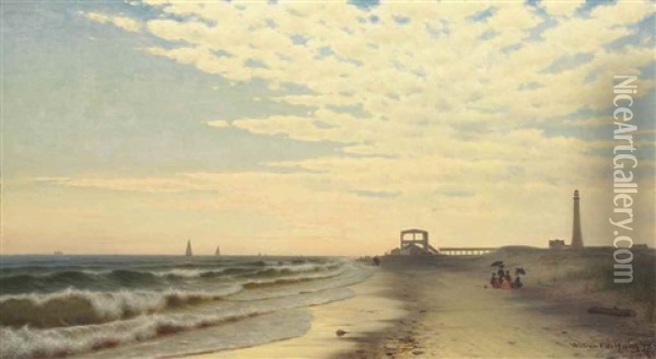 Along The Shore, Fire Island, New York Oil Painting - William Frederick de Haas