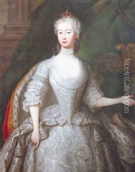 Augusta, Princess of Wales 1736 Oil Painting - Charles Philips