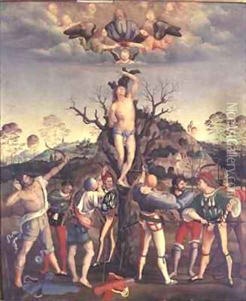 The Martyrdom of Saint Sebastian Oil Painting - Girolamo Genga