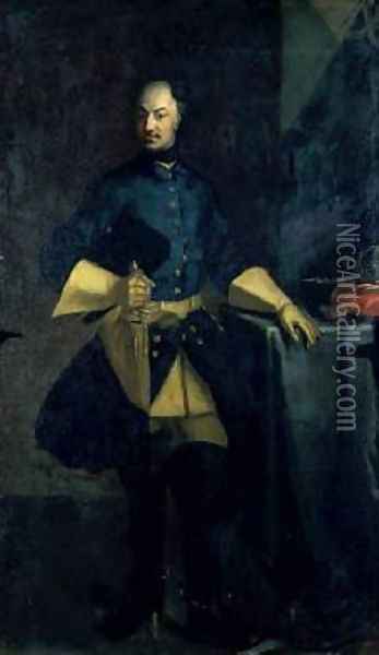 Portrait of King Karl XII 1682-1718 Oil Painting - David von Krafft