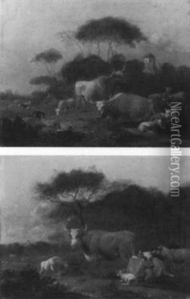 Landschaft Mit Weidendem Und Lagerndem Vieh Oil Painting - Albert Jansz Klomp