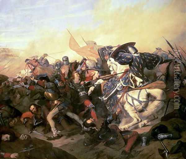 The Battle of Cassel on 23rd August 1328 Oil Painting - Henry Scheffer