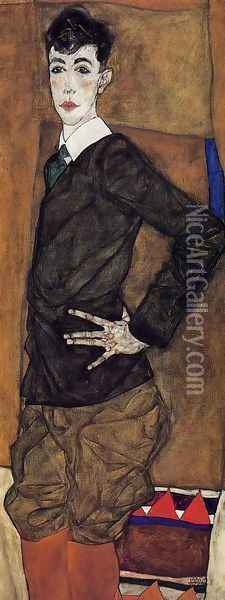 Portrait of Erich Lederer Oil Painting - Egon Schiele