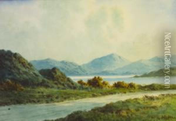 On The Road To Killorglin, Co Kerry Oil Painting - Douglas Alexander