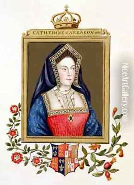 Portrait of Catherine of Aragon 1st Queen of Henry VIII from Memoirs of the Court of Queen Elizabeth Oil Painting - Sarah Countess of Essex