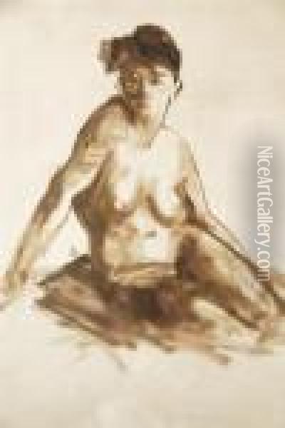 Seated Nude Oil Painting - Robert Henri