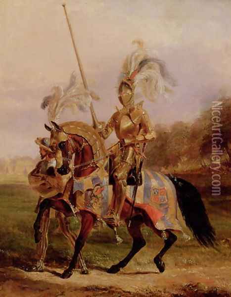 At Eglinton, Lord of the Tournament, 1840 Oil Painting - Edward Henry Corbould