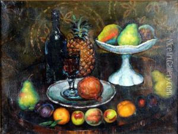 Nature Morte Aux Fruits Oil Painting - Ilya Ivanovich Mashkov