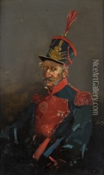 Militar Oil Painting - Eugenio Lucas Villamil