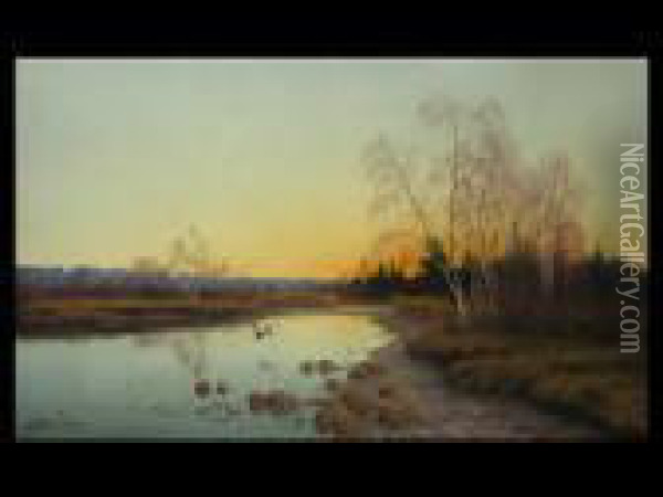Abendstimmung Oil Painting - Adalbert Wex