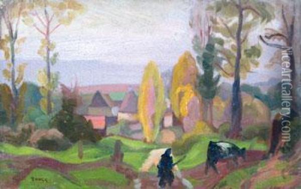 La Vachere Oil Painting - Jules Emile Zingg