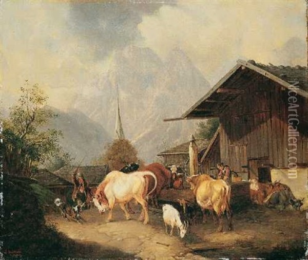 Dorftranke Oil Painting - Wilhelm Melchior