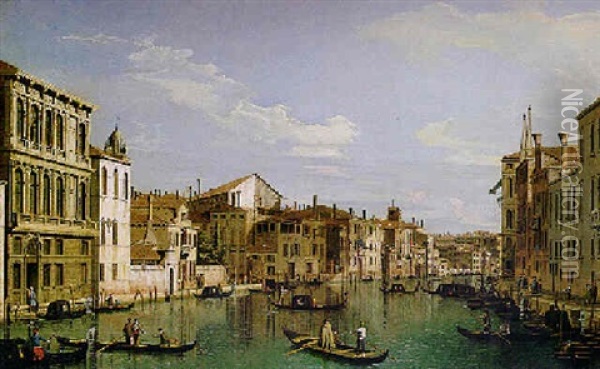 View Of The Grand Canal, Venice Oil Painting - Bernardo Bellotto