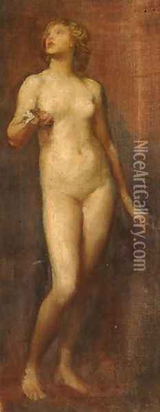 Female Nude, 1874 Oil Painting - George Frederick Watts