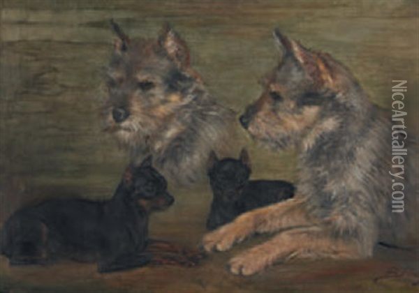 Hunde (pinscher Und Terrier) Oil Painting - Burkhard Flury