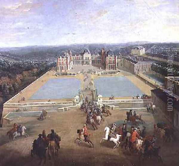The Chateau de Meudon from the side of the avenue 1722 Oil Painting - Pierre-Denis Martin