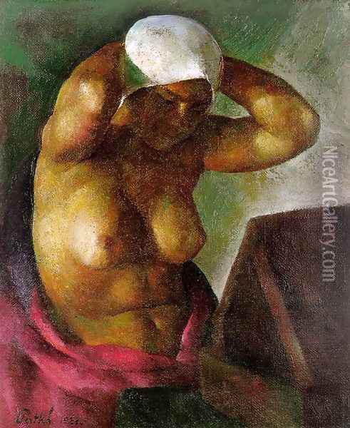 After the Bath 1924 Oil Painting - Karoly Patko