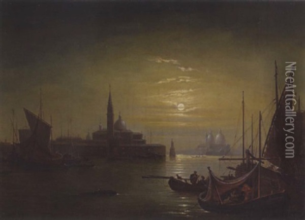 Venedig Bei Mondlicht Oil Painting - Friedrich Nerly the Younger