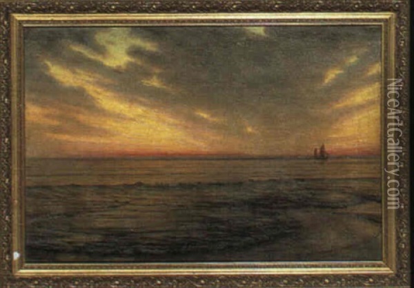 Sunset Oil Painting - Alexander Harrison