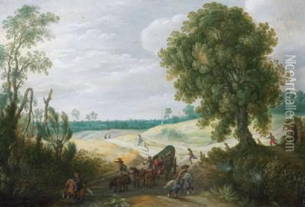 A Una Carovana Oil Painting - Sebastien Vrancx