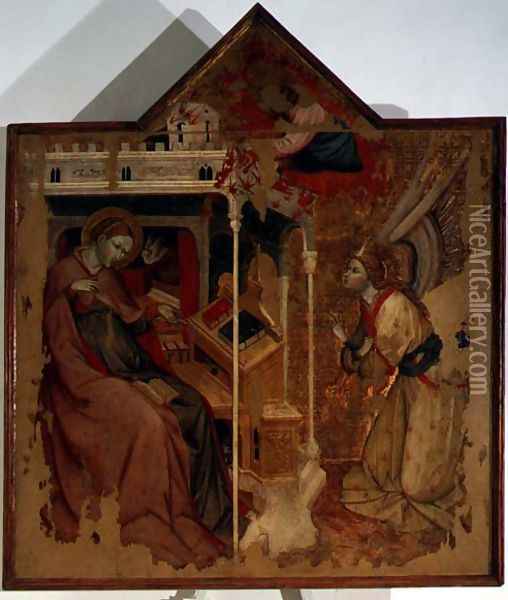 Annunciation Oil Painting - Carlo da Camerino