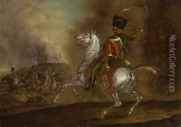 Reitender Jager Der Kaiserlichen Garde Napoleon Bonapartes Oil Painting - Albrecht Adam