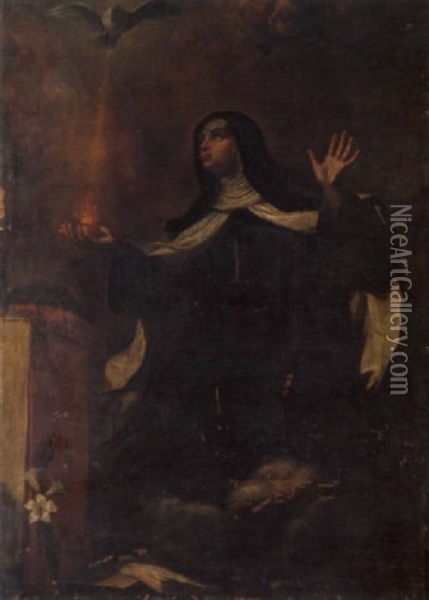 Santa Caterina Oil Painting - Bartolomeo Gennari